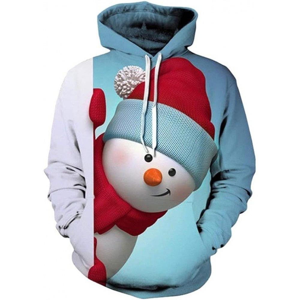 Men's and Women's Sweatshirts Autumn and Winter Christmas 3D Printing Models Long-sleeved Medium-length Hoodie Loose Sweater