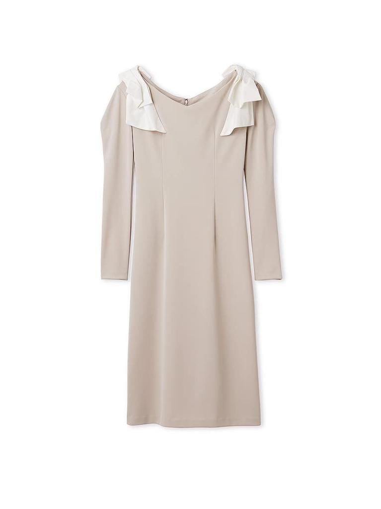 FRAY ID. Damen Taftband Enges Kleid FWFO224508 BEG 0