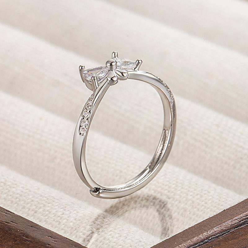 Engagement Princess Bow Ring Adjustable for Women - Sweet, Fashionable, and Romantic Design