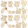 50 pièces Découpes de Chat en Bois Non Finies Disques en Bois Tranches Disque Vide en Forme d'Animal Chat pour Maison Bricolage Artisanat Fête d'Anniversaire