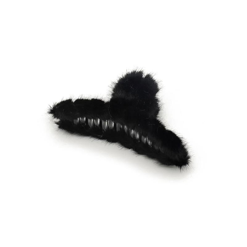 Winter Plush Hair Claw Elegant Acrylic Hairpins Women Hair Clip Barrette Crab Headwear Girls Hair Accessories