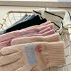New Autumn and Winter Warm Imitation Cashmere Five Finger Touch Screen Anti Cold Sports Women's Cute Warm Keeping Cartoon Gloves