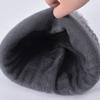 3pcs Solid Color Hat Scarf Gloves Set Warm Winter Beanie Hat Simple Thermal Knit Cap  Outdoor