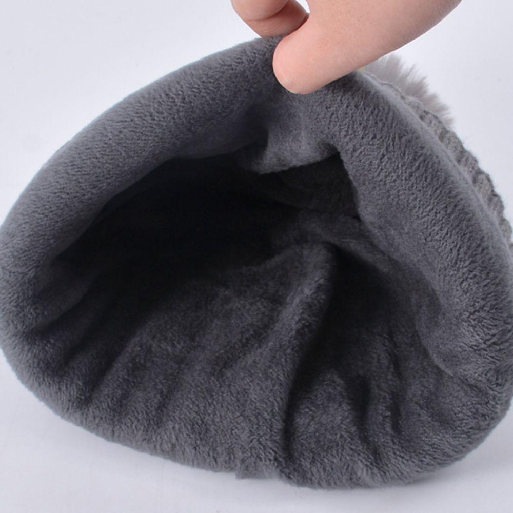 3pcs Solid Color Hat Scarf Gloves Set Warm Winter Beanie Hat Simple Thermal Knit Cap  Outdoor