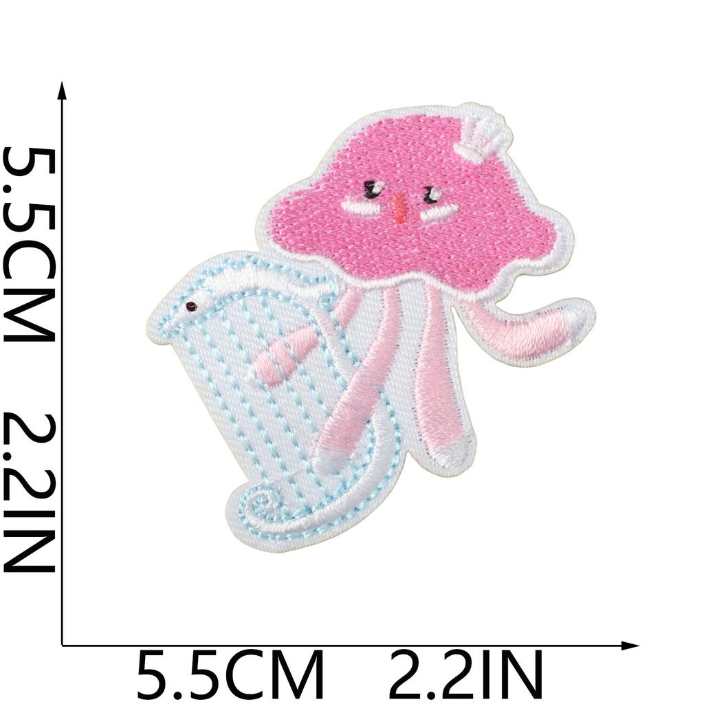 Ozeankonzert Stickstoff Aufkleber Meerjungfrau Patch Aufkleber Taschendekoration Wal Koralle Niedliches Stickerei Etikett Bügeln