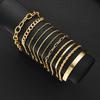 Yousheng 11Pcs Vintage Paperclip Chain Bracelet for Women, Twist Link Bangle, Layered Boho Jewelry for Teen Girls, Trendy Gift