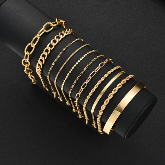 Yousheng 11Pcs Vintage Paperclip Chain Bracelet for Women, Twist Link Bangle, Layered Boho Jewelry for Teen Girls, Trendy Gift