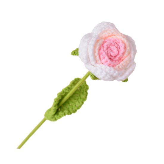 Simulated Flowers Handmade Scented Crochet Fake Flower with Steel Wire