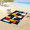 Mondrian Geometric Beach Towel Single Sided 2D Print Quick Dry Microfiber Towel for Beach Pool Bath Modern Art Aesthetic Vibe
