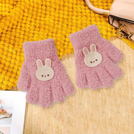 1 paar Kinder Herbst Winter Stricken Handschuhe Cartoon Kaninchen Decor  Jungen Mdchen Handschuhe Verdickt Plsch Hohe Elastische Handschuhe  gnstig kaufen  Preis, kostenloser Versand, echte Bewertungen mit Fotos   Joom