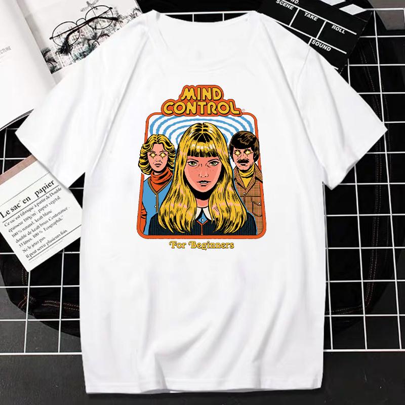 Gruseliges Satan Dämon Cartoon Grafik T-Shirt Damen Herren Übernatürlich Sensenmann Horror Tops Hipster Street Fashion Tee Camisetas