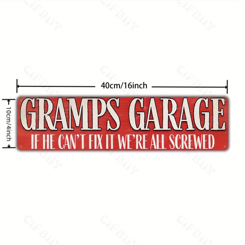 

Gramps Garage Vintage Metal Sign. Waterproof, Artistic Wall Decor for Home, Bar, Garage, Man Cave, Retro Style Wall Hanging. L белый