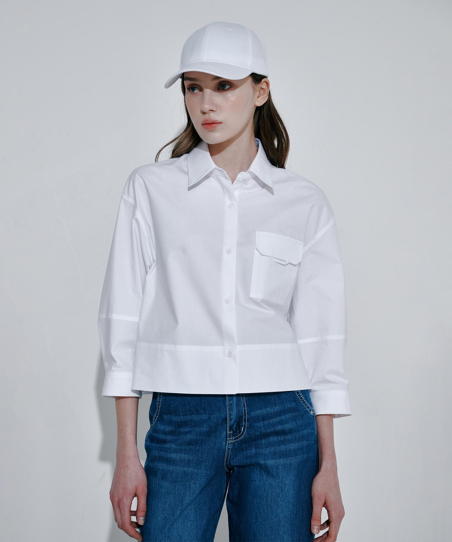 Oqual Crop Shirt White/S