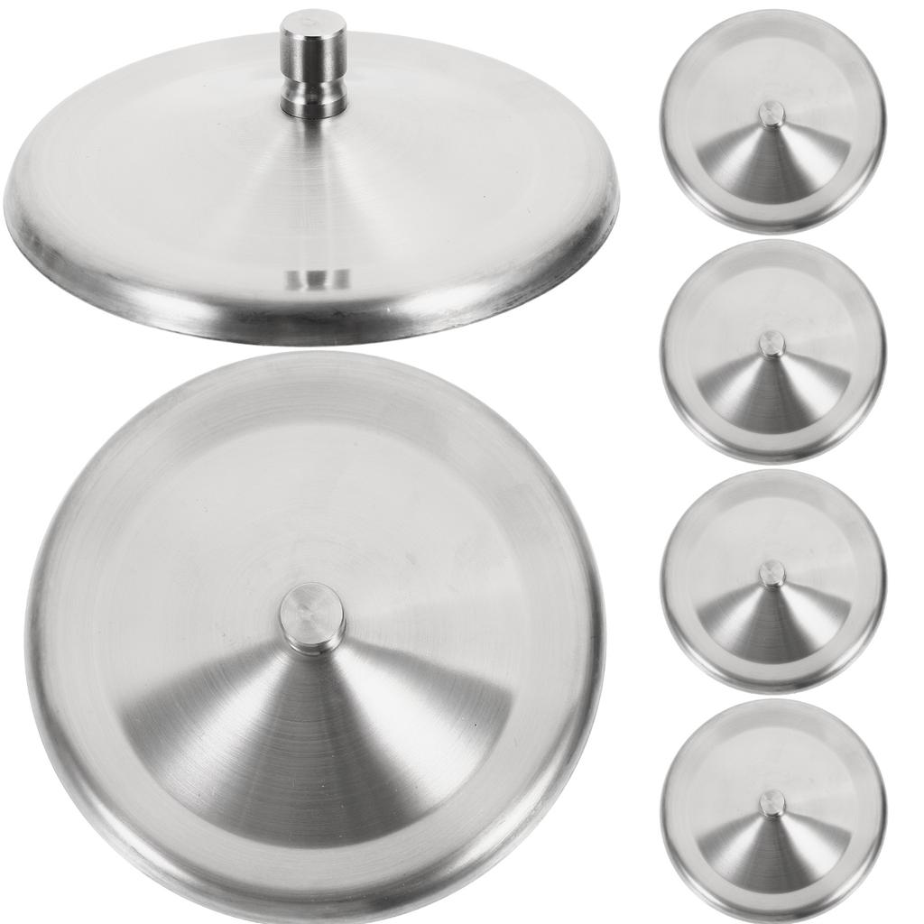 6 Pcs Stainless Steel Lid Cup Lids Office Protectors Coffee Tumbler Covers Round Drinks Mug