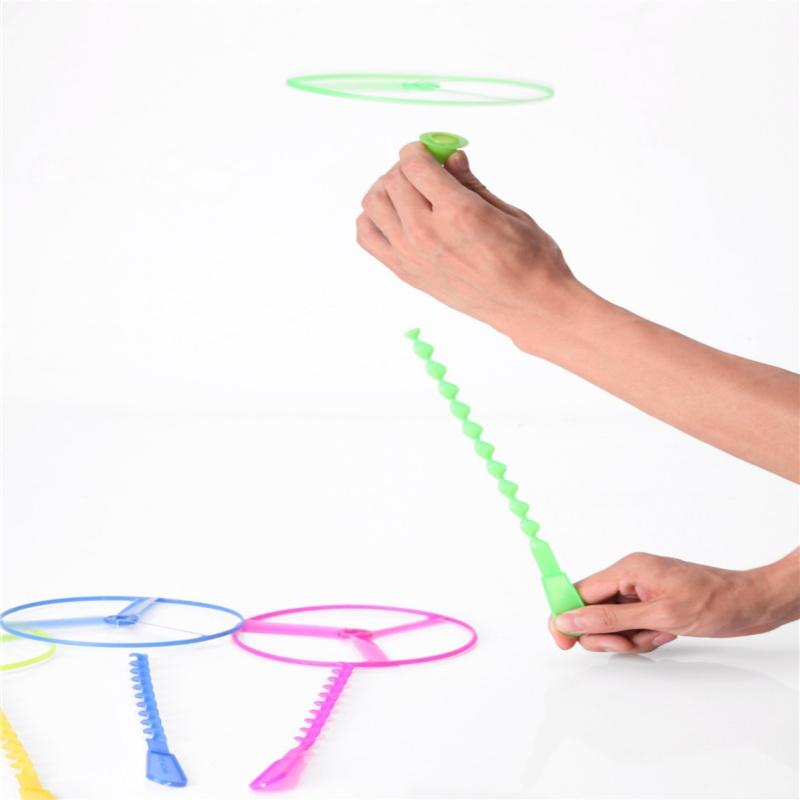 39pcs Flying Helicopter Rotating Circle Bamboo Dragonfly Manual Friction Plastic Propeller Outdoor Flying Toy Children's Gift