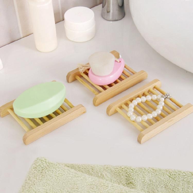 10Pcs Natural Wood Soap Dishes Portable Soap Tray Storage Holder for Bath Shower