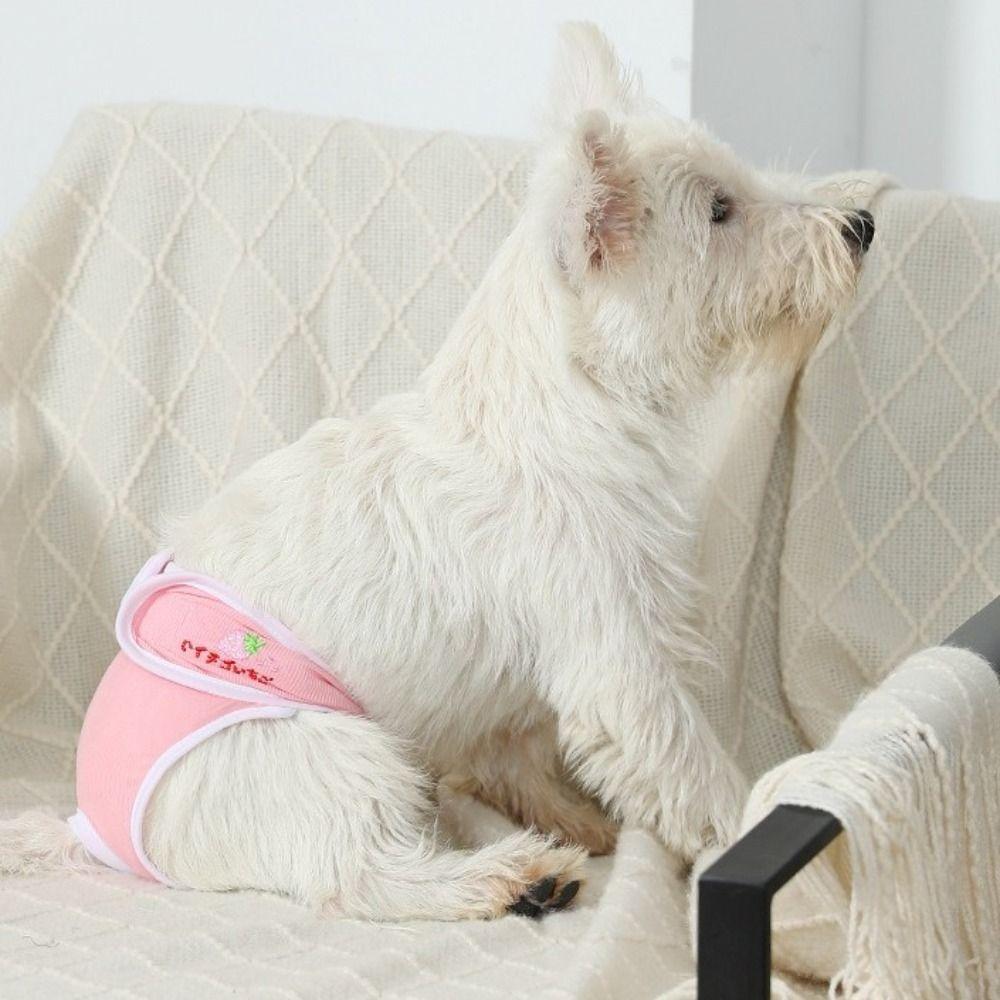 Embroidery Dog Diapers Fruit Print Pet Menstrual Panties Dog Shorts Underwear Menstrual Period