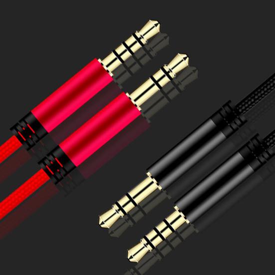 Audio Cable Stable Transmission Anti-interference Built-in MIC 3.5mm Male to Male Audio Wire for Headphone