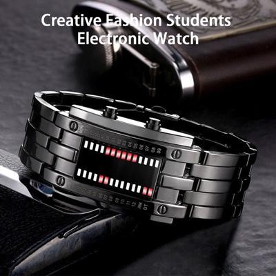 Reloj Binario 30 Metros Resistente al Agua Pantalla LED Ajustable Binario Cómodo de Llevar Moda Estudiantes Reloj Electrónico Uso Diario