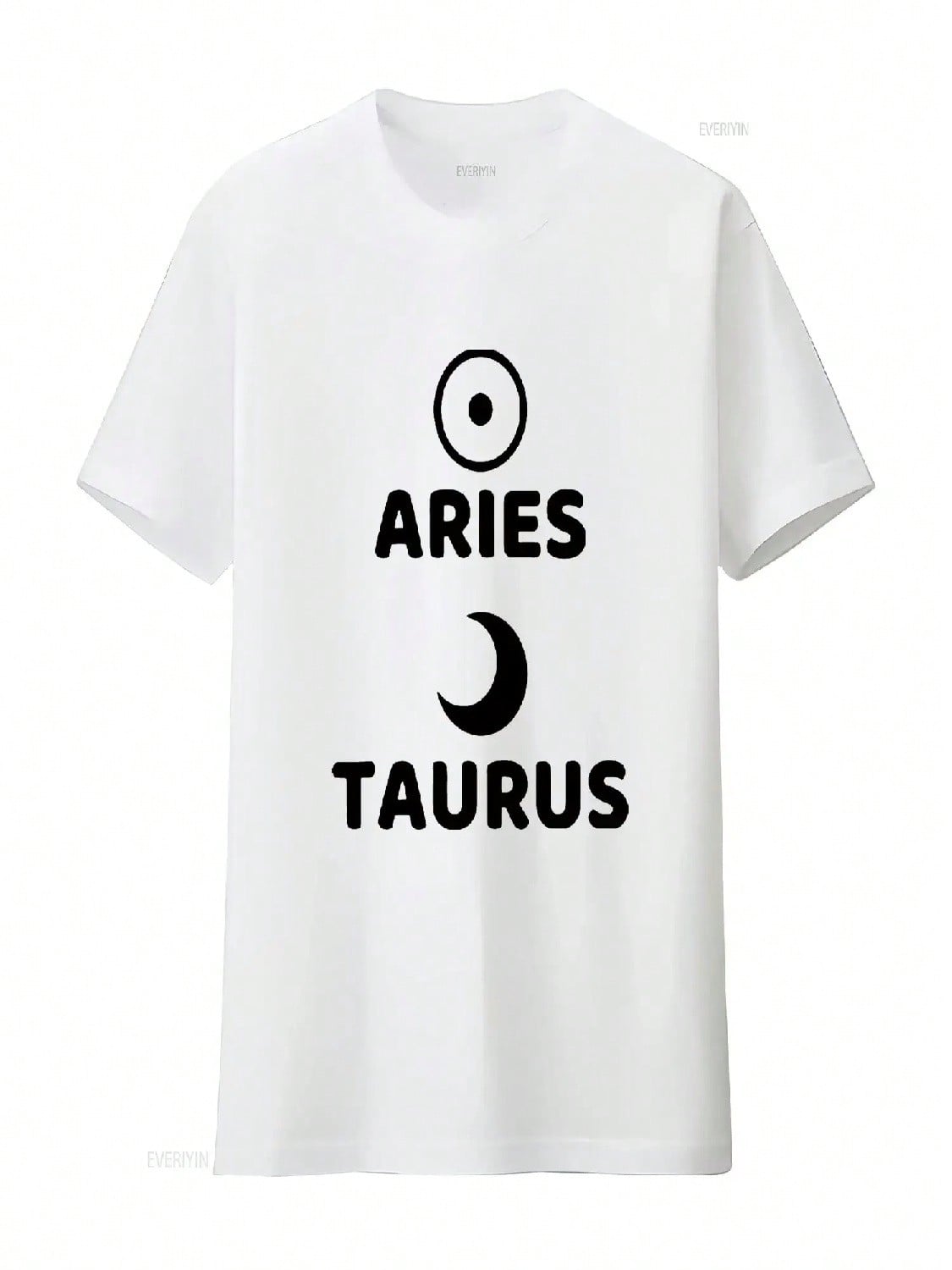 unisex Aries Sun Taurus Moon Astrology Design T Shirt White Vintage Washed Soft Fashion Breathable Homme Graphic Designer Clothes S разноцветный