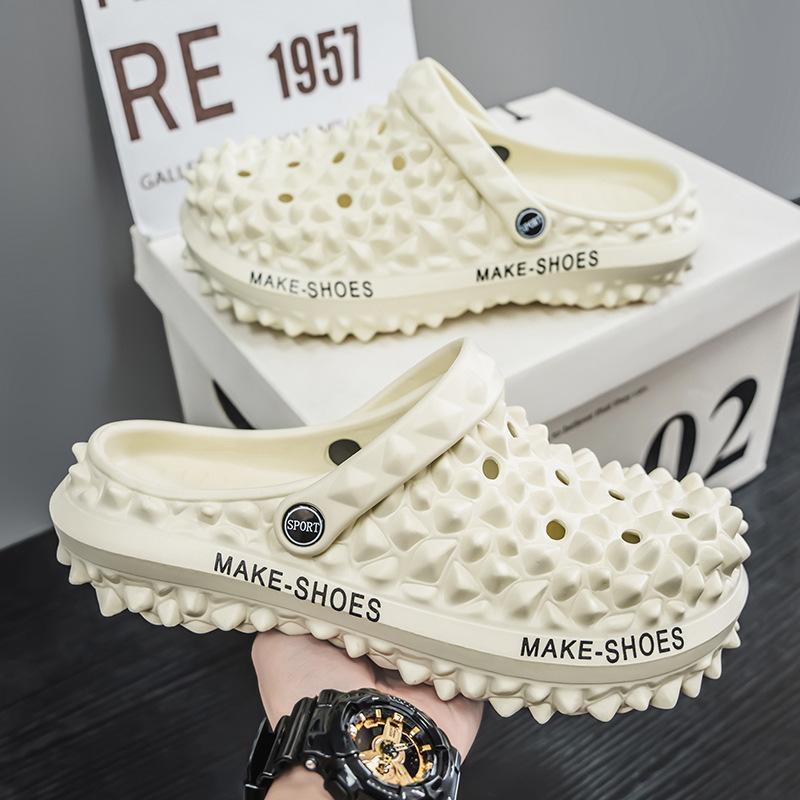 Summer new hole shoes durian sandals men's trendy men's beach shoes light breathable sandals one pedal men's drag tide