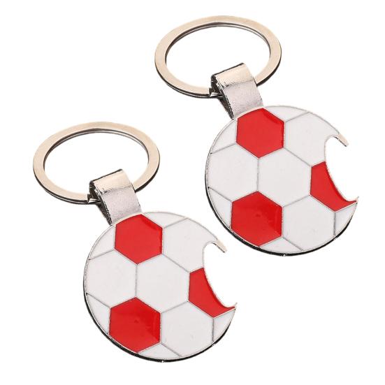 2Pcs Soccer Keychain Bottle Opener Keychain Charm Accessory for Keys & Cars, for Football Fan Gifts