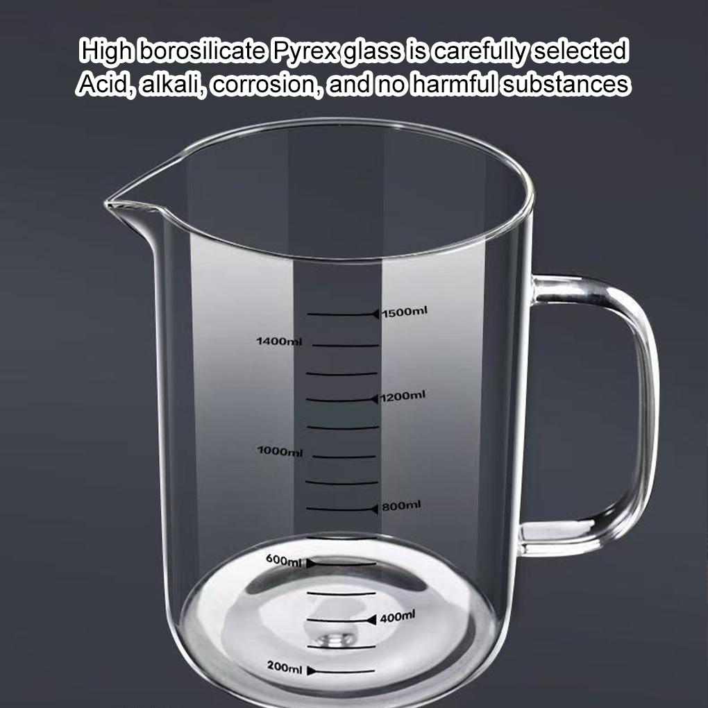 1000/1500ML Glass Oil Filter Pot with Lid - Easy-Grip Handle Kitchen Grease and Fat Separator For Cooking Oil Storage