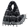 Literary and Fresh Cotton and Linen Scarf Retro Patchwork Printed Scarf Shawl Embroidery Scarf Elegant Solid Color