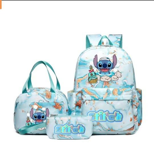 Student Schoolbag Three-Piece Set, Wear-Resistant And Breathable Large-Capacity Backpack, Youth Travel Backpack, Computer Bag