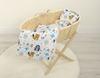 Teddy Bear Duvet with Filling and Contoured Pillow - 2-piece Set - Navy Blue Teddy Bears