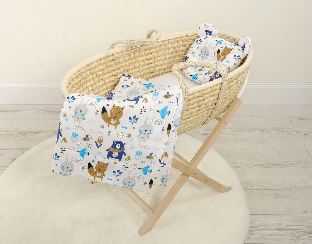 Teddy Bear Duvet with Filling and Contoured Pillow - 2-piece Set - Navy Blue Teddy Bears