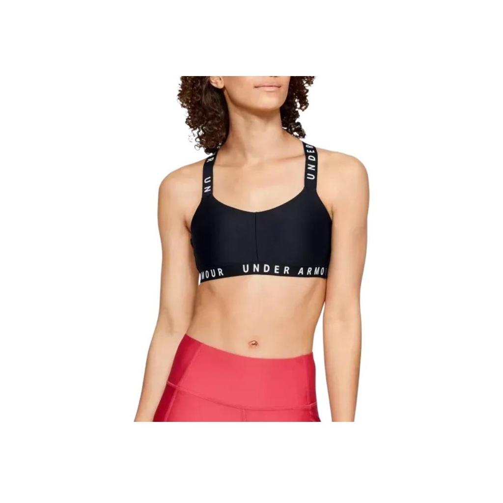 Under Armour Wortmarke Träger Solid Sportlette Damen Tops Schwarz 1342646-001