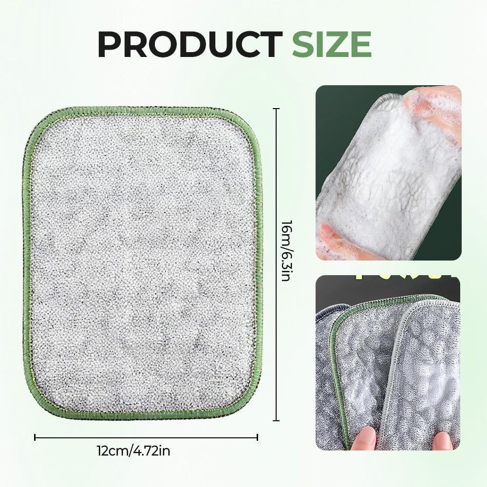Silberfaser Doppellagig Antihaft Ölreinigungstuch Saugfähiges Geschirrtuch Baumwollgaze Topfschrubber für die Küche