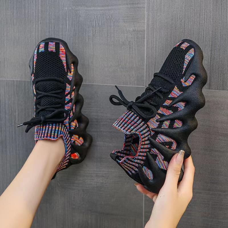 Octopus coconut women's shoes 2025 summer new foreign trade soft sole light breathable fly knitting casual running shoes