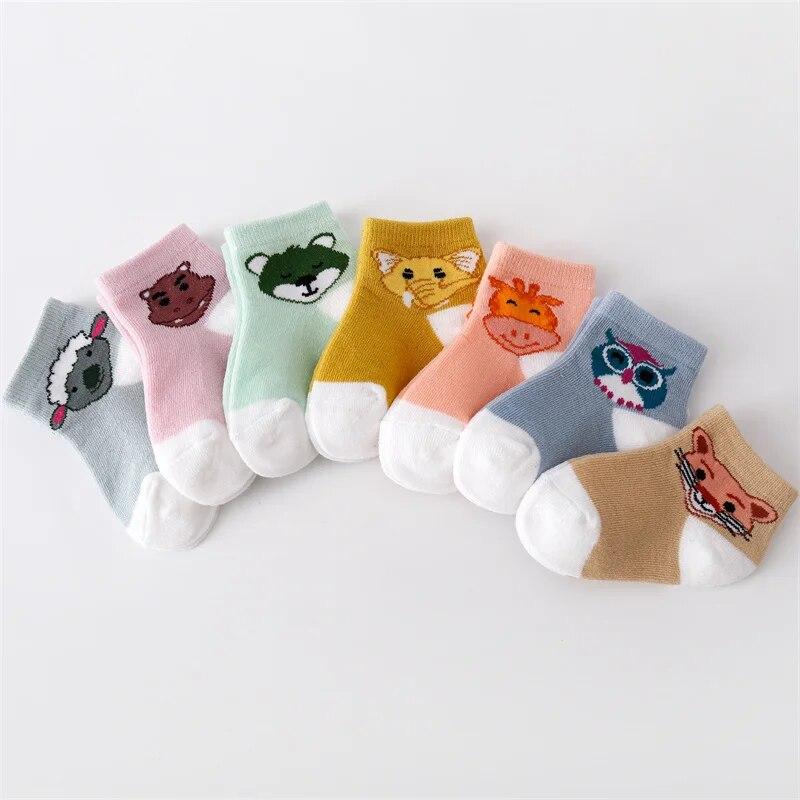 7 Paren/set Zomer Mesh Dunne Pasgeboren Baby Jongens Meisjes Sokken Katoen Cartoon Baby Sok Voor Jongen Meisje Casual 0-24Month 2022