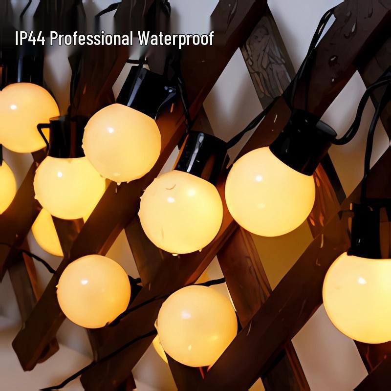 Waterproof Outdoor LED Solar String Lights - High Brightness G50 Bulbs for Camping, Courtyard, and Christmas Decor