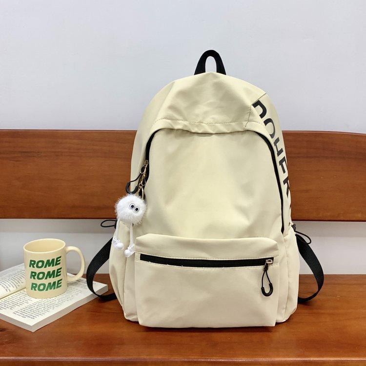 Schoolbag Korean version girl light solid color simple small schoolbag women large capacity junior high school high school students computer backpack