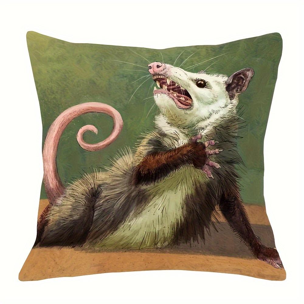

Modern Opossum Print Pillow Case Abstract Cushion Cover Polyester Fabric Soft Comfortable For Sofa Bed Chair Decor Gift 18x18Inch