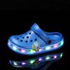 Light Sandals for Boys Blue Cartoon Printing Summer Beach Kids Shoes Outdoor Non-slip Classic Design Children's Casual Clogs