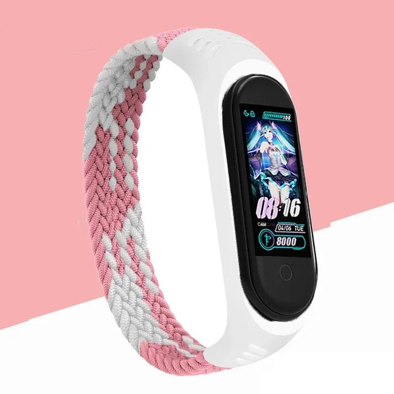 Armband für Xiaomi Mi Band 6 7 Armband Nylon Geflochtenes Solo Loop Pulseira Armband Miband5 Armband Gürtel Correa Mi Band 5 4 3 6 7