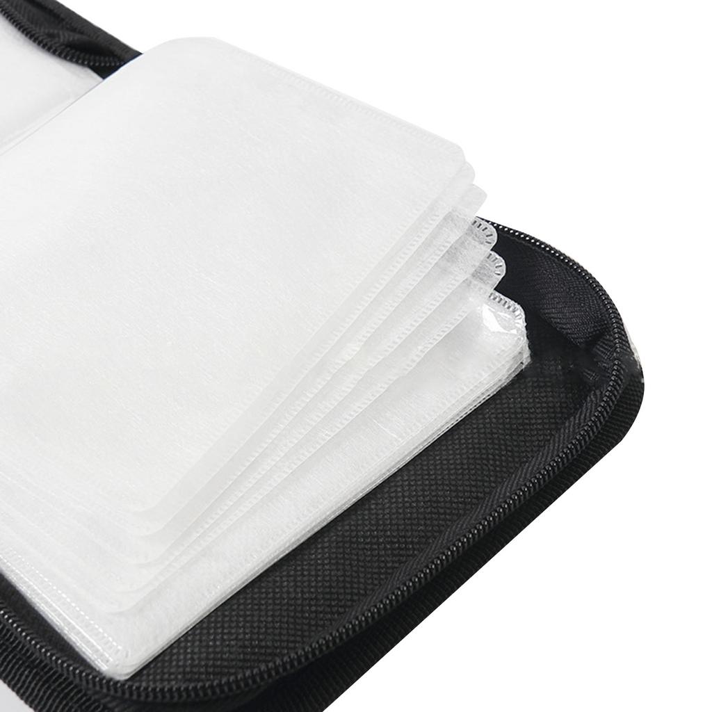 Portable CD DVD Case- 40 Capacity Mercerized Fabric CD Storage Bag Holder with Zipper for Home Car CD DVD Box Bags