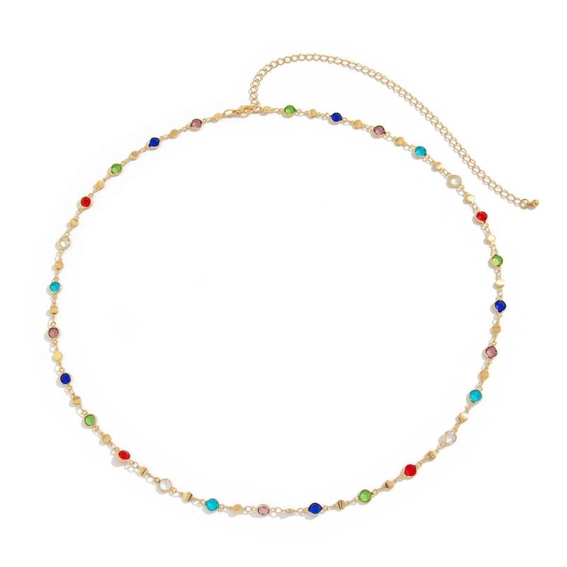 Сверкающая Радужная Хрустальная Поясная Цепочка Модная Цепь на Тело Модный Аксессуар Подарок для Вечеринок и Особых Случаев 1