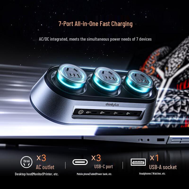 Lenovo ThinkPlus 150W GaN Multi-Port Desktop Charger