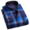 Plaid Print Thick Plush Long Sleeve Shirt Cardigan Men Fall Winter Single Breasted Formal Business for Mid Aged Father
