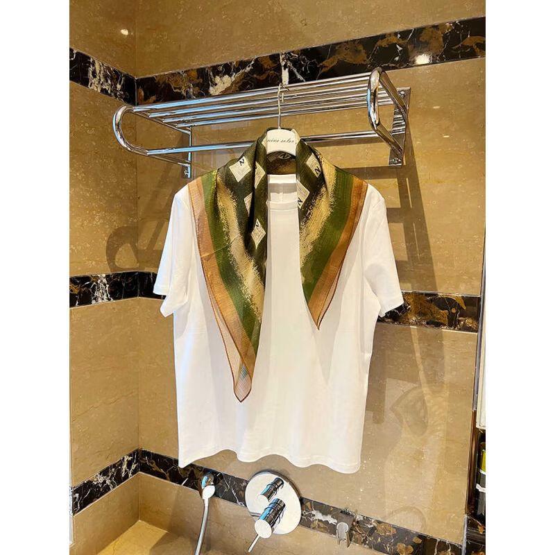 NINA SOLOR Vintage Plaid Silk Square Scarf