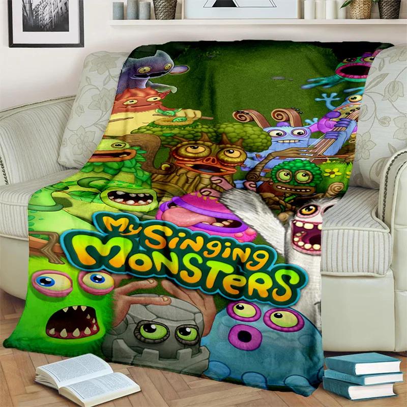 My Singing Monsters Video Game Cartoon 3D Blanket,Soft Throw Blanket for Home Bedroom Bed Sofa Picnic Travel Cover Blanket Kids
