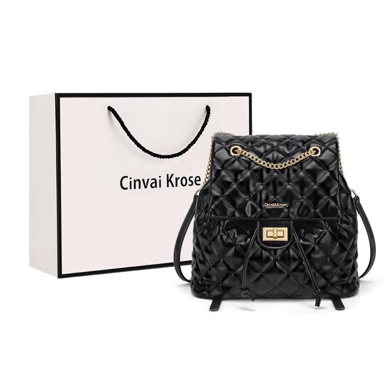 

New CinvaiKrose Backpacks Black Shopping Bag Included A022310S6990 26.9*13.0*26.9CM