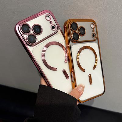 Luxury Plating TPU Clear For Magsafe Wireless Charge Case For iPhone 17 Air 16 15 14 Plus 13 12 11 Pro Max Magnetic Bumper Cover