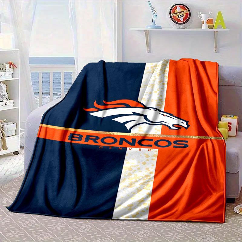 Coperta Portatile/Morbida Denver Broncos Coperta per Letto Adatta per Viaggi Campeggio Soggiorni Uffici Divani Regali per tifosi