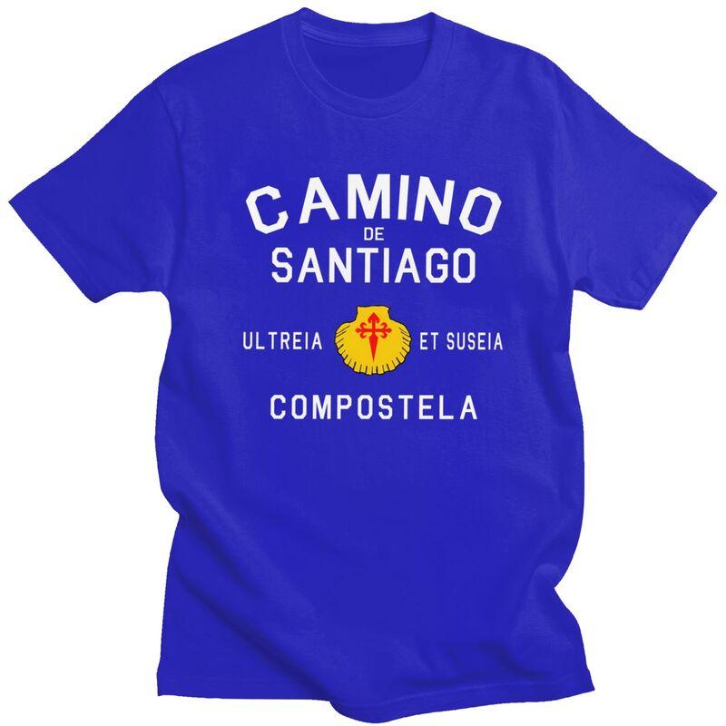 Custom Buen Camino De Santiago Tshirts for Men Short Sleeve Leisure T Shirt Cool Tshirts Loose Fit 100 Cotton Tees Gift Idea